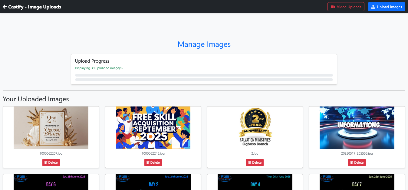 Castify Image Upload Interface