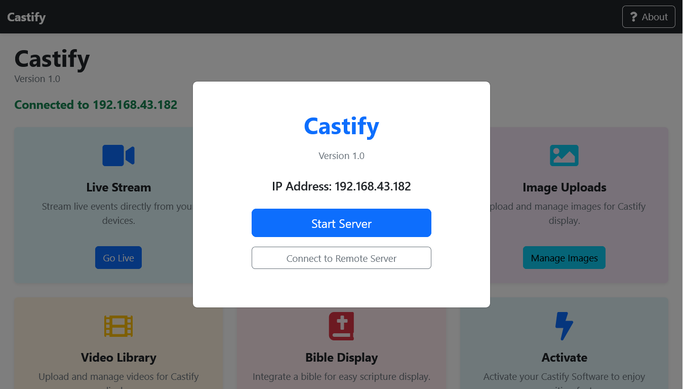 Castify App Interface