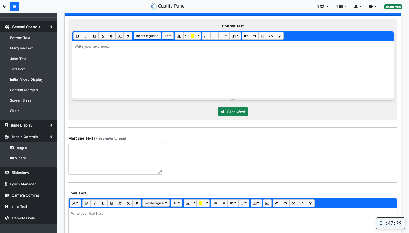 Castify Control Panel